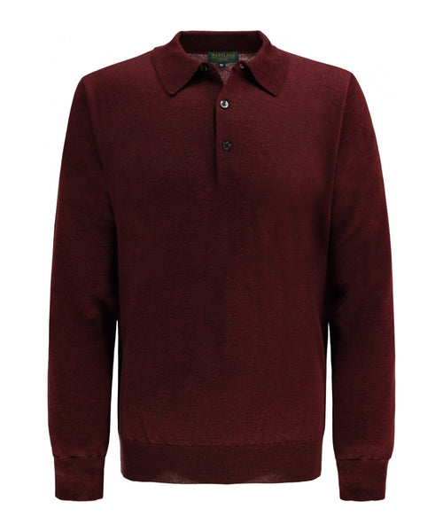 Pullover polo merino wol | Bordeaux