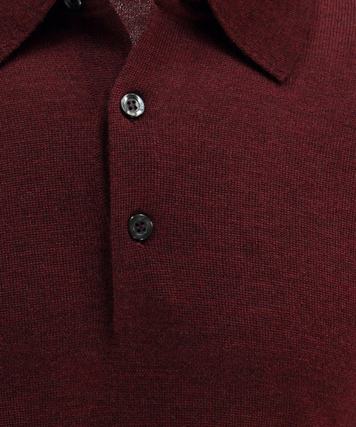 Pullover polo merino wol | Bordeaux