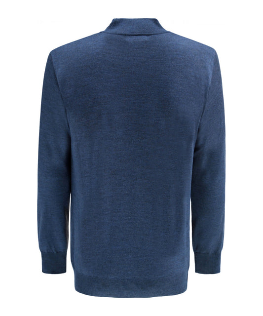 Schildkrötenpullover aus Merinowolle | Hellindigo