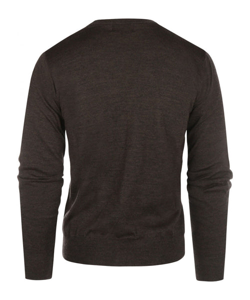 Knoop Vest fijn Merinowol | Donker Bruin