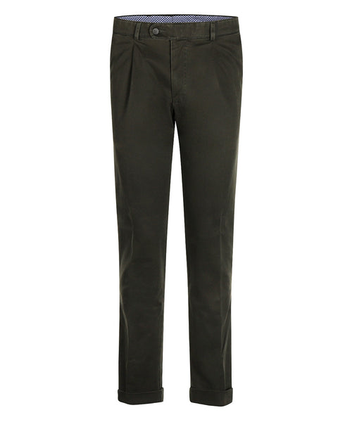 Pantalon Blackpool Bandplooi met Omslag | Groen