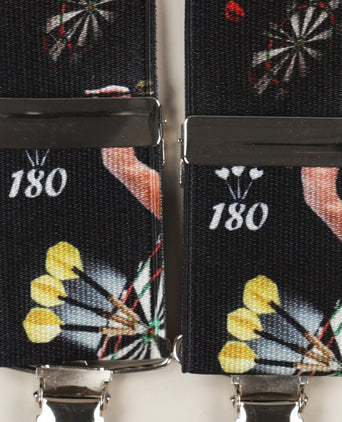 Elastische bretels met clips | Zwart