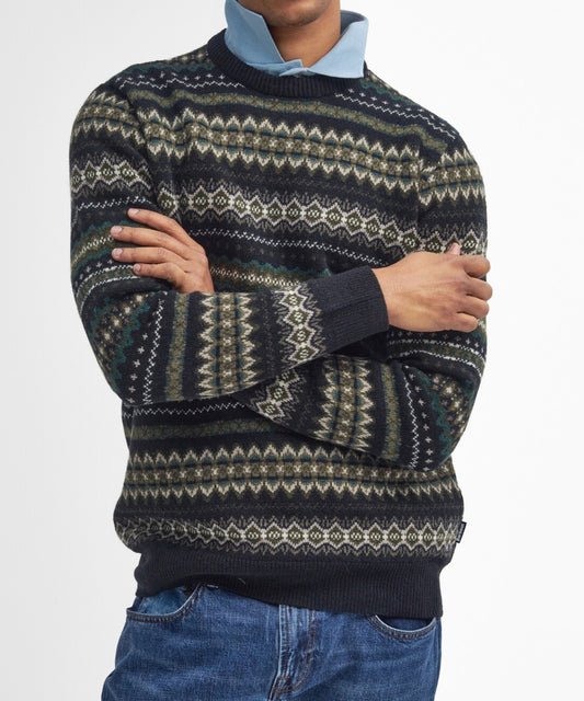 Barbour Fairisle Pullover mit Rundhalsausschnitt | Schwarz