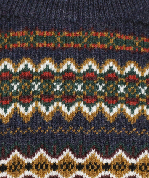 Barbour Pullover Fairisle Ronde Hals | Navy Blauw