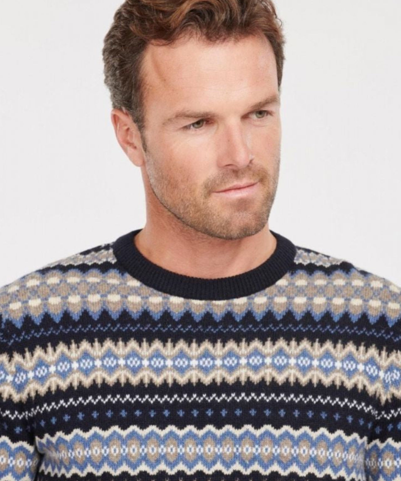 Pull Fairisle Ronde Hals | Midnight Stripe