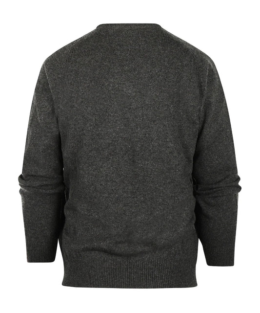 Lamswol V-Hals Pullover | Charcoal