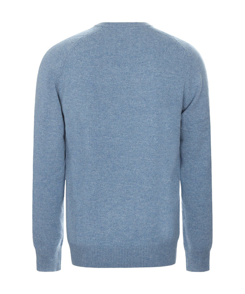 Pullover klassiek Lamswol v-hals | Blauw