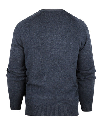 Pullover klassiek Lamswol v-hals | Denim Blauw