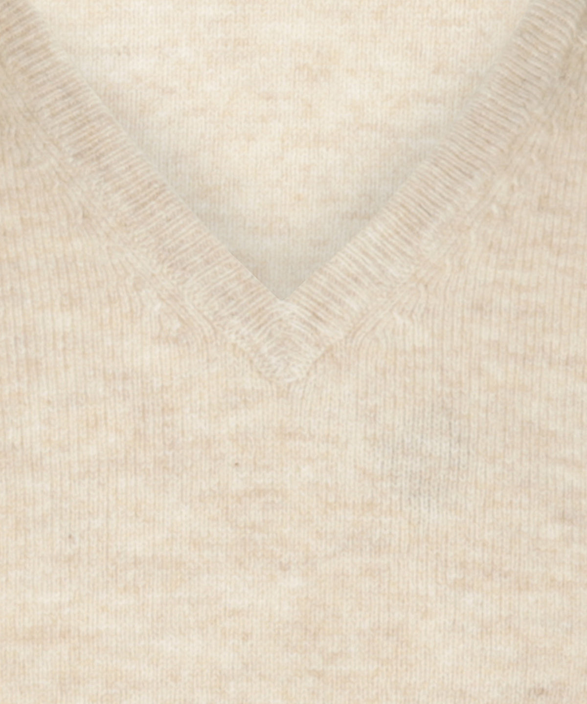 Lamswol V-Hals Pullover | Lichtbeige
