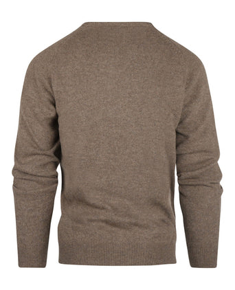 Pullover klassiek Lamswol v-hals | Bruin