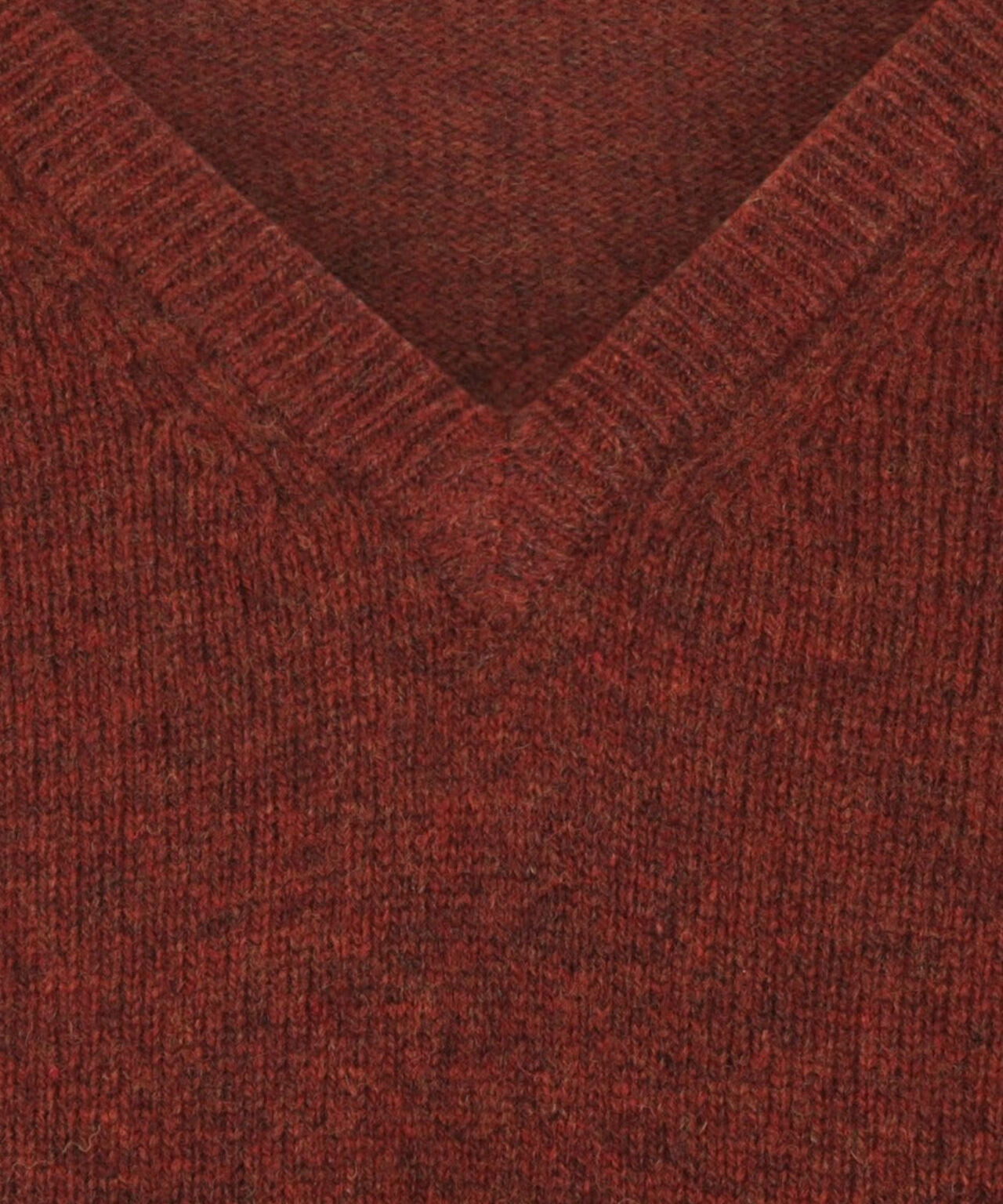 Klassischer Lammwollpullover mit V-Ausschnitt | Rot
