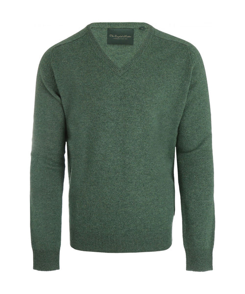 Pullover klassiek Lamswol v-hals | Groen