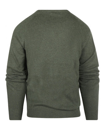 Pullover klassiek Lamswol v-hals | Groen