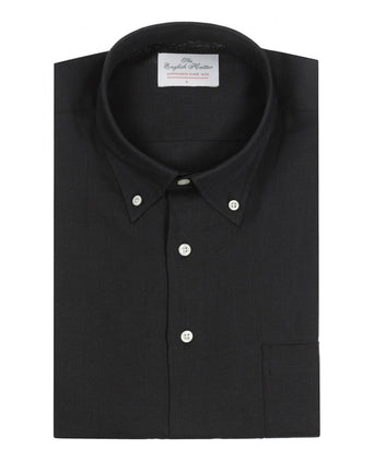 Overhemd linnen lange mouwen | Zwart