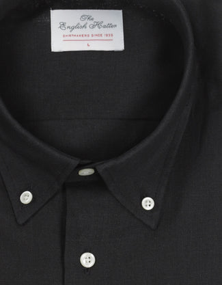 Overhemd linnen lange mouwen | Zwart Overhemd linnen lange mouwen | Zwart