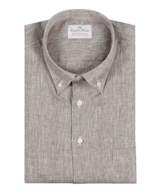 Overhemd linnen lange mouwen | Bruin Overhemd linnen lange mouwen | Bruin