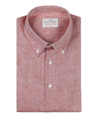 Overhemd linnen lange mouwen | Bordeaux Rood Overhemd linnen lange mouwen | Bordeaux Rood