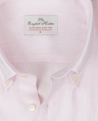 Overhemd linnen lange mouwen | Roze