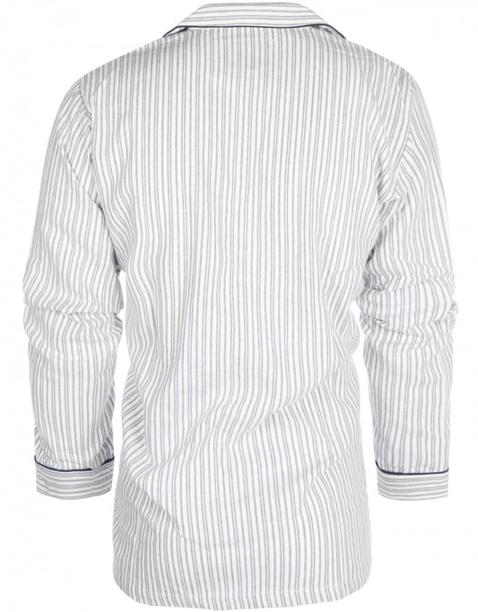 Pyjama Flannel | Wit/Lichtblauwe streep