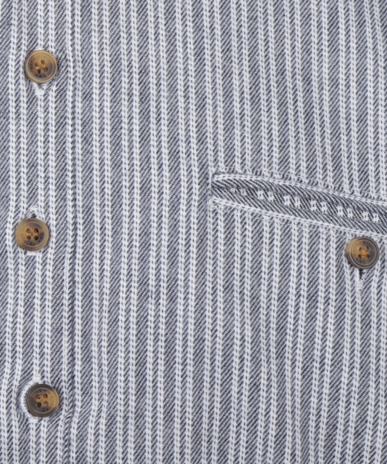 Grandfather Shirt | Grijs/Lichtgrijs streep
