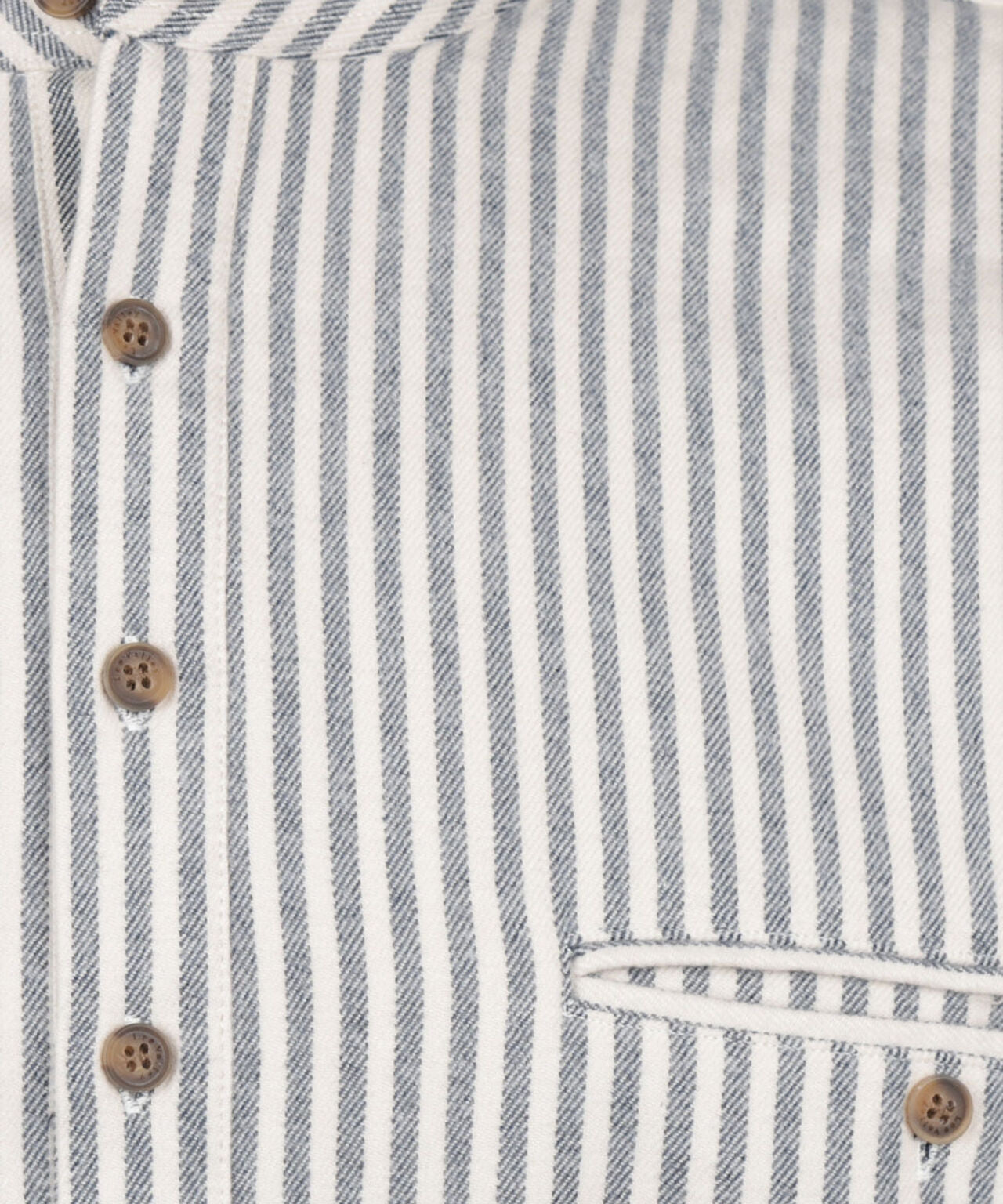 Grandfather Shirt | Wit/Blauw streep