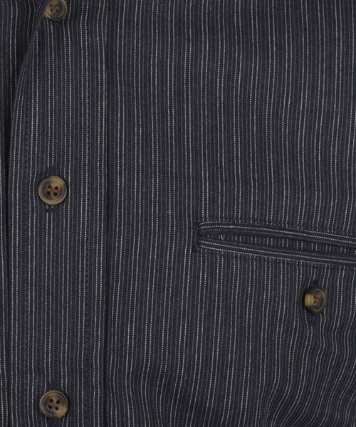 Overhemd Grandfather Shirt | Navy Blauw