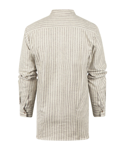 Grandfather Shirt | Bruin/Beige streep