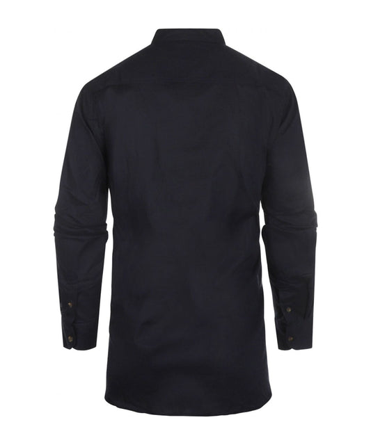 Shirt Grandfather Shirt linen | Navy Blue