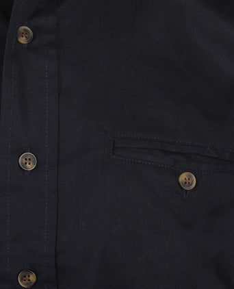 Overhemd Grandfather Shirt linnen | Navy Blauw