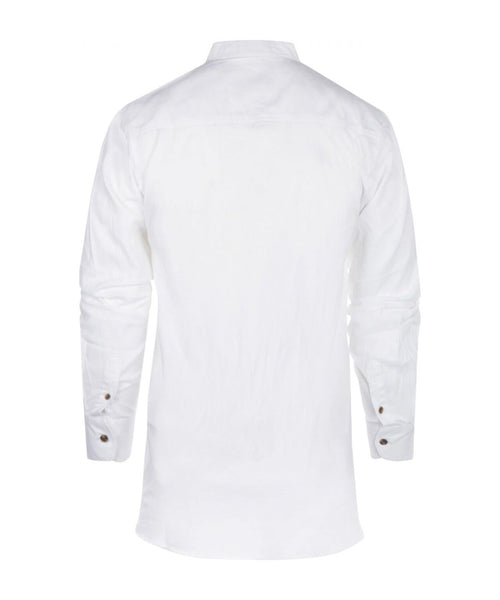 Overhemd Grandfather Shirt linnen | Wit