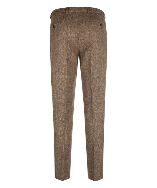 Pantalon Harris Tweed | Bruin melange herringbone
