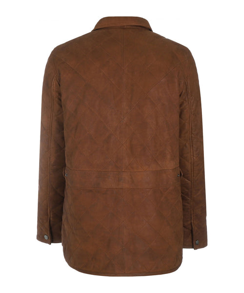 Doorgestikte Jas Leer | Bruin