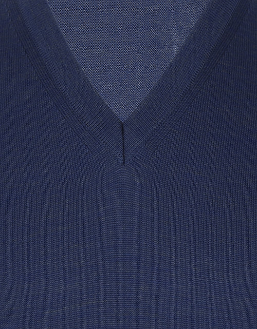 Slipover klassiek Merino wol | Blauw