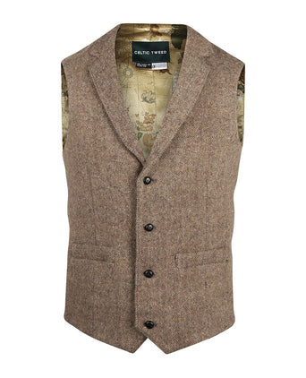 Iers Tweed Gilet | Bruin