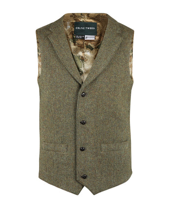 Iers Tweed Gilet | Groen