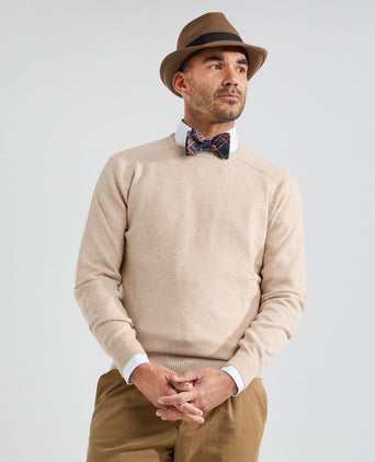 Pullover Lamswol ronde hals | Bruin