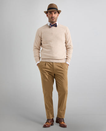 Pullover Lamswol ronde hals | Bruin