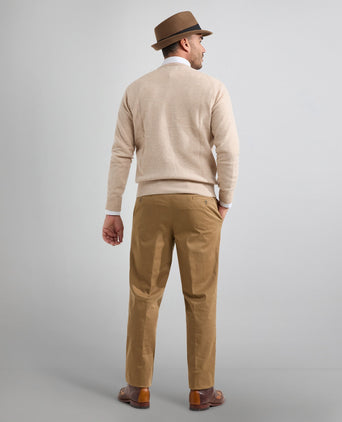 Pullover Lamswol ronde hals | Bruin