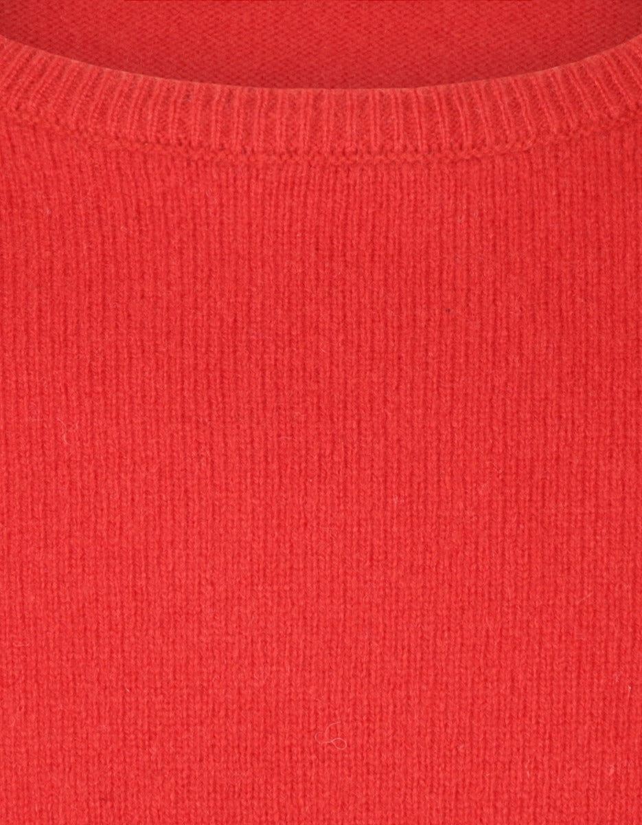 Rundhalspullover aus Lammwolle | Rot