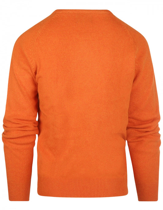 Lammwollpullover mit Rundhalsausschnitt | Orange
