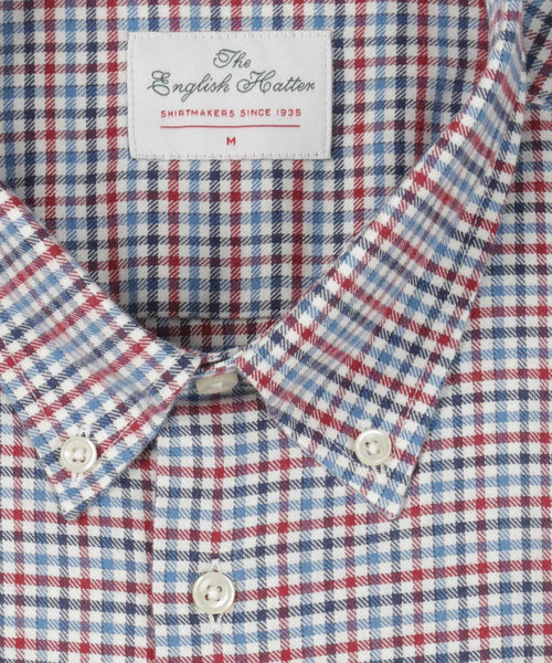 Flannel overhemd button down regular fit | Blauw
