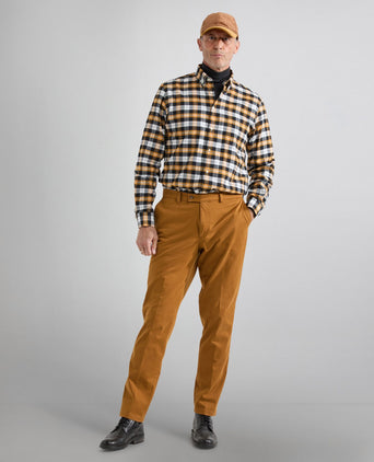 Katoenen Overhemd Button Down Regular Fit | Bruin