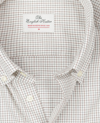 Katoenen Overhemd Button Down Regular Fit | Bruin