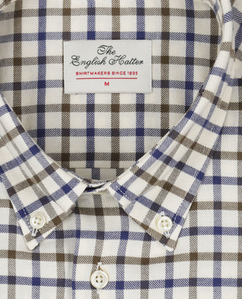 Katoenen Overhemd Button Down Regular Fit | Bruin