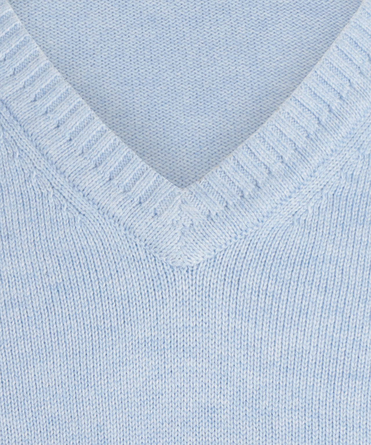 Katoenen V-Hals Pullover | Licht Blauw