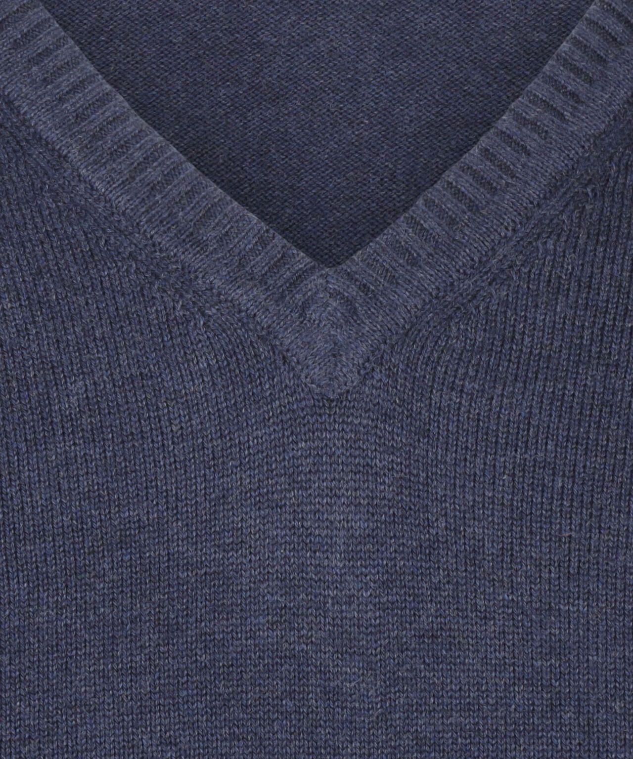 Katoenen V-Hals Pullover | Navy Blauw