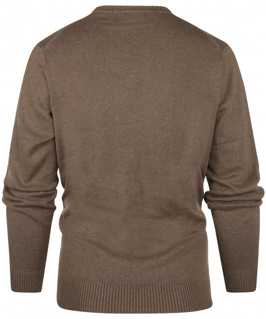 Baumwollpullover mit V-Ausschnitt | Braun