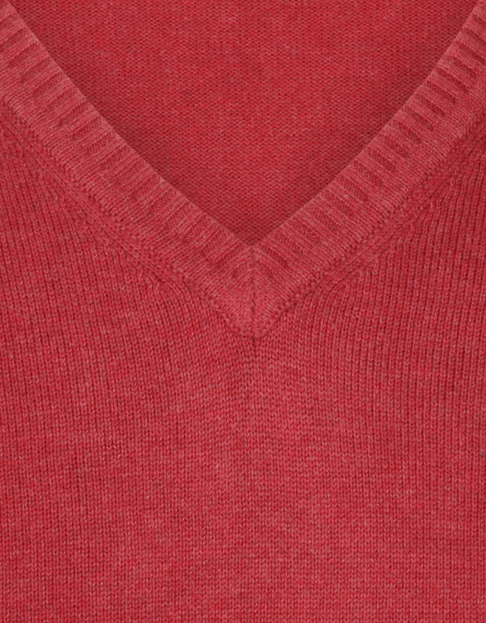Baumwollpullover mit V-Ausschnitt | Rot
