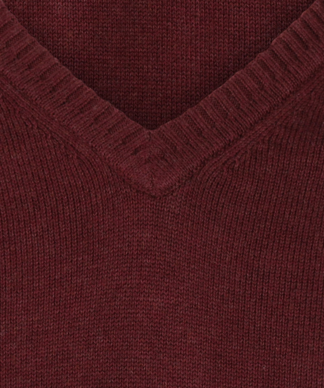 Katoenen V-Hals Pullover | Bordeaux