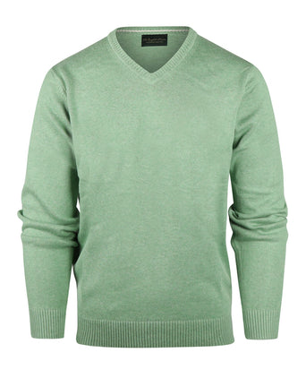 Pullover katoen v-hals | Groen
